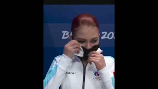 WINTER OLYMPICS ALEXANDRA TRUSOVA TEARS AND ANGER AFTER THE SILVER MEDAL quotI HATE MY SPORTquot [upl. by Wilsey]