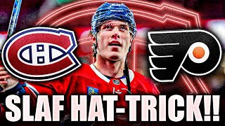 JURAJ SLAFKOVSKYS FIRST NHL HAT TRICK MONTREAL CANADIENS DESTROY THE PHILADELPHIA FLYERS 93 [upl. by Geri]