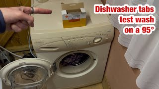 Hotpoint Aquarius WMA32 washing machine  Test wash Cottons 95 with dishwasher tablets [upl. by Streeto]