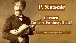 Sarasate  Carmen Concert Fantasy Op 25  Piano Accompaniment [upl. by Saretta]