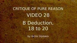 Kants Critique of Pure Reason  Video 28 The B Deduction 18  20 [upl. by Ortiz]