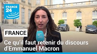 France  Macron dit avoir choisi lefficacité et la continuité avec Borne • FRANCE 24 [upl. by Valora]