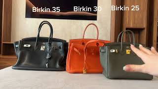 Hermes Birkin 25 vs 30 vs 35  Comparison amp Review [upl. by Gussie]