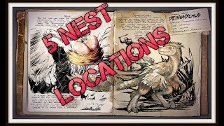 Ark Valguero  FIVE Deinonychus Nest Locations [upl. by Derrick326]