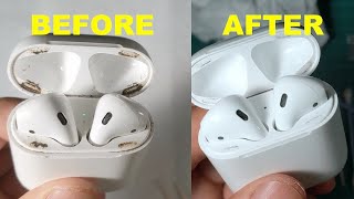 HOW TO CLEAN APPLE AIRPODS  MUST SEE BEFORE AFTER [upl. by Matelda230]