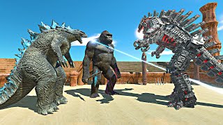 Godzilla 2014 and King Kong vs Mechagodzilla  Animal Revolt Battle Simulator [upl. by Suravart702]