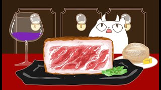 【アニメ】和牛ねこCat Mukbang AnimationCat Mukbang A5 Wagy Animation [upl. by Burk447]