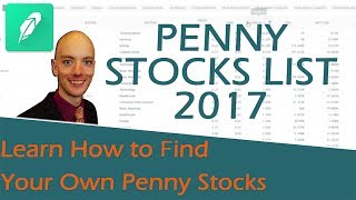 Robinhood Penny Stocks List 2017  Find amp Screen Penny Stocks Available for Robinhood [upl. by Seften658]