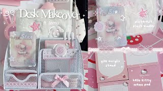 ౨ৎ Desk Makeover ft Temu  plush binder y2k acrylic stand notepads amp more  🍥🎀 [upl. by Ralat]