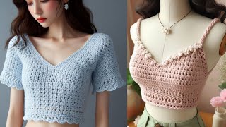 Top Crochet Crop top Pattern Design Ideas Video sharing ideas create by AI crochet knitting [upl. by Reddy]