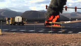 Republic services garbage truck on fire Cactus and Rainbow [upl. by Dyna960]