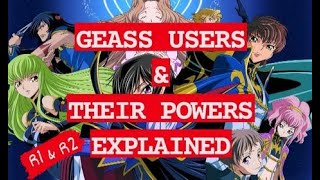 CODE GEASS List of All Geass Users amp Their Powers Explained R1 amp R2  Lelouch of the Rebellion [upl. by Tobin]