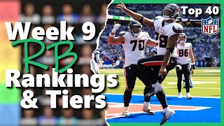 Week 9  Running Backs Rankings amp Tiers Top 40 Fantasy Football [upl. by Lapointe]