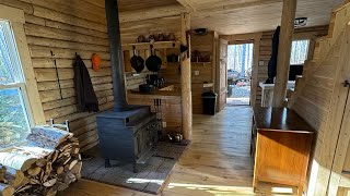 Log cabin built in the NorthBuilding a wood shed getting ready for winterwoodworkwoodland [upl. by Ahsieket]