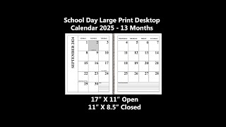 13 Month School Day Desktop Calendar [upl. by Rodrich]