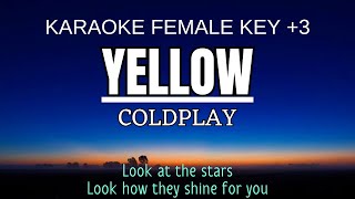 Coldplay  Yellow Karaoke Female Key Nada Wanita 3 [upl. by Durwood]