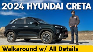 The Most Detailed 2024 Hyundai Creta Walkaround Review w Prices  Part 1 Hindi [upl. by Henning]