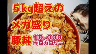 大食いチャレンジ メガ盛り豚丼5kg超 [upl. by Birdella704]