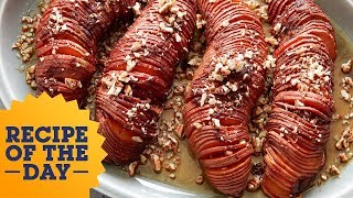 Recipe of the Day Hasselback Sweet Potatoes  Food Network [upl. by Hew]