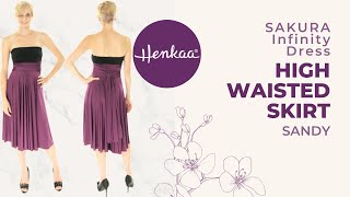 SAKURA SANDY High Waisted Rise Skirt Convertible Infinity Dress Style Tutorial HENKAA [upl. by Enyrhtak]