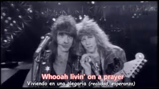 Bon Jovi  Livin On A Prayer Lyrics y Subtitulos en Español Official Video [upl. by Nahpos210]