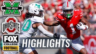 Marshall Thundering Herd vs No 3 Ohio State Buckeyes Highlights  FOX College Football [upl. by Benny]