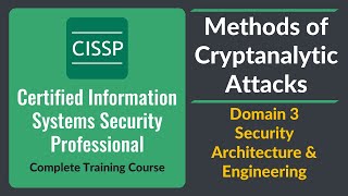 CISSP Methods of Cryptanalytic Attacks  Domain 3 Security Architecture amp Engineering  Urdu  Hindi [upl. by Hannis]