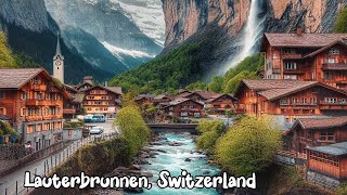 lauterbrunnen Switzerland 4K  The most beautiful Swiss village  Fairytale village [upl. by Adnert]