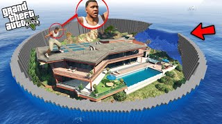 GTA 5  Franklin Save His House From Biggest Tsunami Ever In Gta 5  GTA 5 mods [upl. by Klusek]