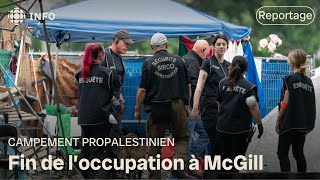 McGill  Le campement propalestinien démantelé après trois mois doccupation [upl. by Warden]