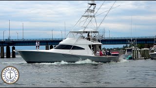 Sportfishing Boats Docking and Running Through Manasquan Inlet Huge Sportfish Yachts [upl. by Einallem894]