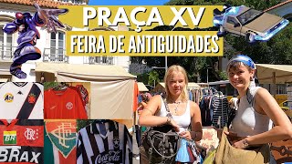 FEIRA DE ANTIGUIDADES DA PRAÇA XV Andando no CENTRO do Rio de Janeiro  RJ [upl. by Odlanor685]