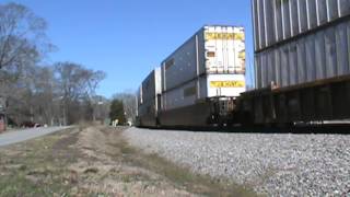 NS 8742 leads NS Train 220 in Temple GA [upl. by Ahsienom279]