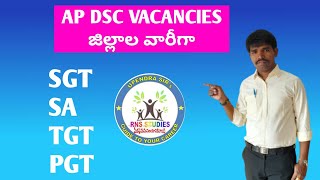 AP DSC 2024 OFFICIAL VACANCIES DISTRICT WISE AP DSC SGT VACANCIES  SA VACANCIES rnsstudies [upl. by Nalniuq]