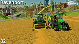 Collecting STRAW with JOHN DEERE 9500i FORAGE HARVESTER  Ravenport  Ep 32 farmingsimulator22 [upl. by Behn607]