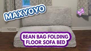 MAXYOYO Bean Bag Folding Floor Sofa Bed Review [upl. by Beach40]