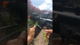 🔫airsoft gbbr M4 shooting test wait till the end🤯🔫 [upl. by Aelahc490]