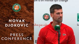 Novak Djokovic  Press Conference after Round 3  RolandGarros 2022 [upl. by Ettelrahc150]