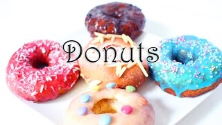 KücheKreativ Bunte Donuts mit 5 Glasuren ohne Friteuse und im Backofen selber machen [upl. by Hofstetter]