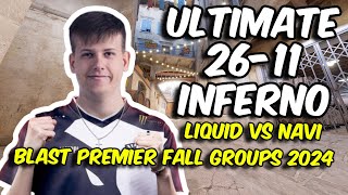 CS2 POV Liquid ultimate 2611 vs NAVI Inferno BLAST Premier Fall Groups 2024 [upl. by Broeder41]