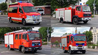 SirenenalarmMittelbrandGebäude Vollalarm  Feuerwehr Rastede Hahn und Südbäke auf Einsatzfahrt [upl. by Aniela644]