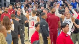 Russell Westbrook has words for Tristan Thompson and taunts him after 26pt comeback 😳 [upl. by Tegdig]