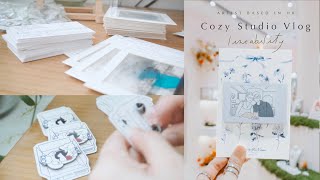 Cozy Studio Vlog🎨 Live Paint Artist Ideas Packaging For My Store  Hong Kong Illustrator香港イラストレーター [upl. by Attenad]