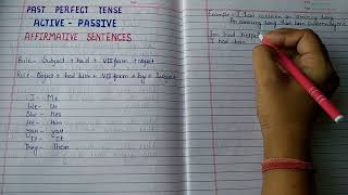 Active Se Passive voice Past Perfect Tense Affirmative Sentence With Example [upl. by Aniaj738]