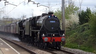 Double header steam 44871 and 45407 passing Acton bridge on the Great Britain XVI day 2 1Z32 [upl. by Russ]