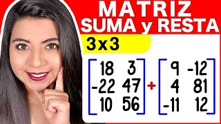 SUMA Y RESTA DE MATRIZ 3x3 Ejemplo [upl. by Reinald273]