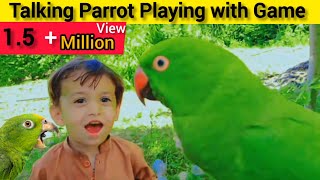 Talking Parrot Playing with the Game Parrot Vidio  Birds and animals [upl. by Ordep585]