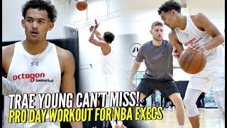 Trae Young Pro Day PreDraft Workout For 100 NBA Execs He Cant Miss [upl. by Alyled601]