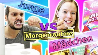 Morgenroutine JUNGS vs MÄDCHEN Ein typischer Morgen in der Woche wenn Schule ist [upl. by Dupuy]