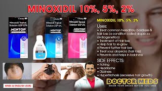 Minoxidil 1052 MINTOP Hair lossHair ReGrowBaldness Doctor Meds Uses In HindiampEngSub [upl. by Lutero]